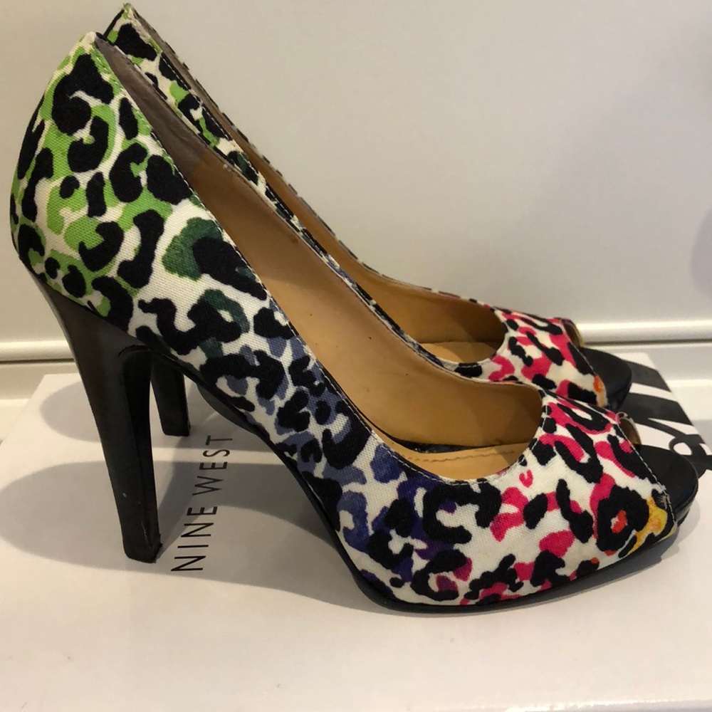 Nine West Neon Leopard Print Pumps